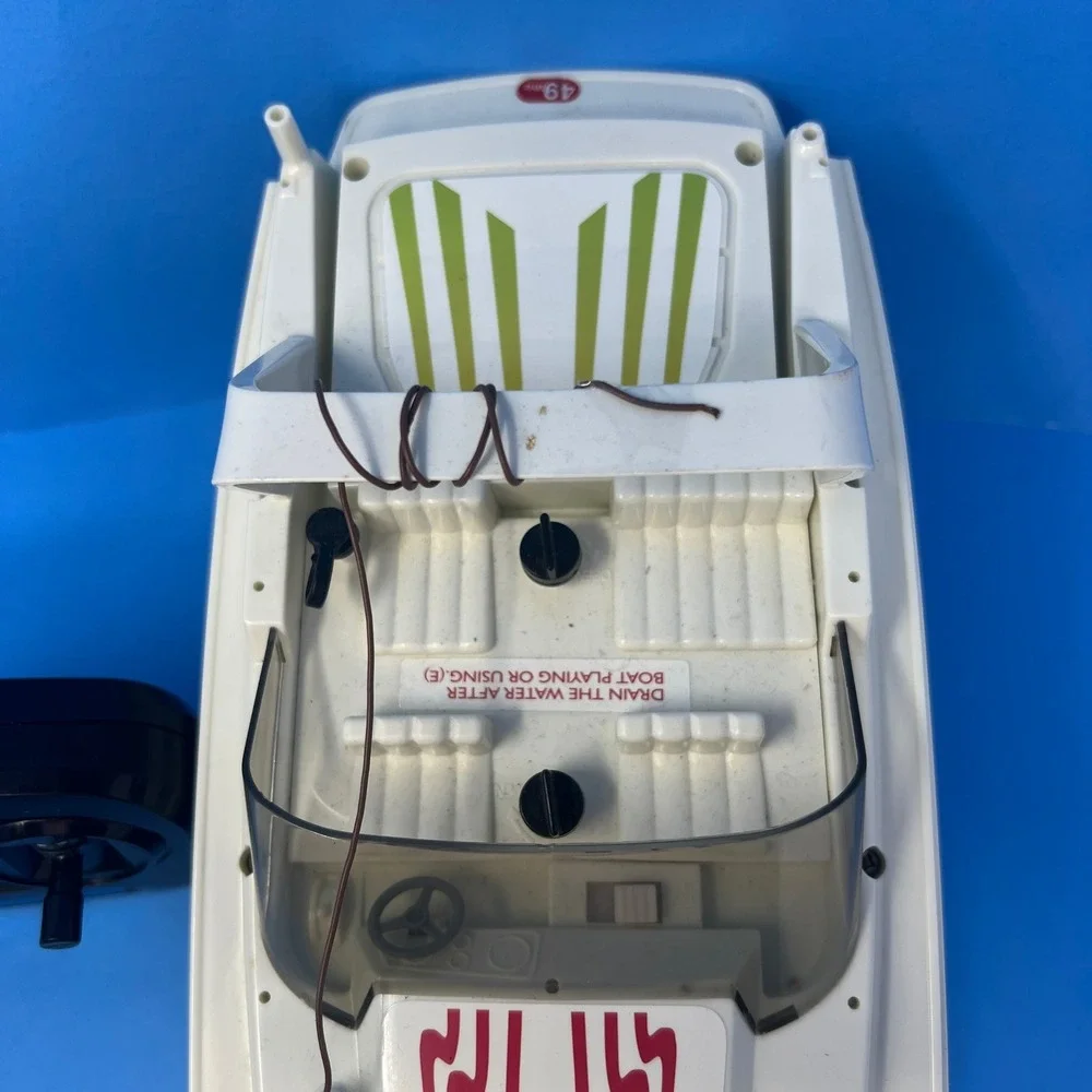 Nikko Sea Hawk RC Speedboat‎ White Blue Vintage 19010H Radio Control Toy